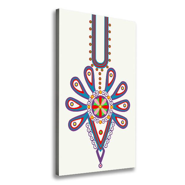 Verticaal canvasschilderij Pools volkspatroon