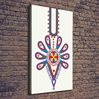 Verticaal canvasschilderij Pools volkspatroon
