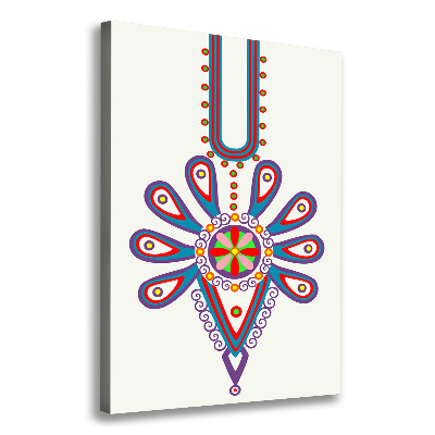 Verticaal canvasschilderij Pools volkspatroon
