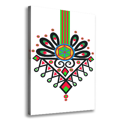 Verticaal canvasschilderij Pools volkspatroon