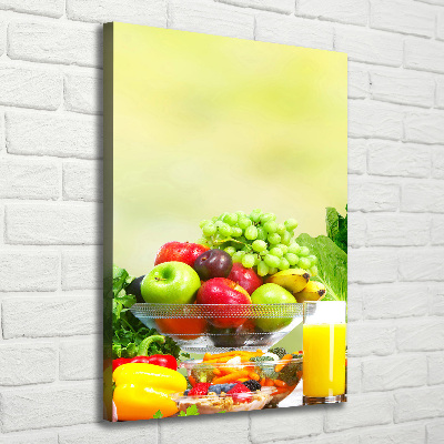 Verticaal schilderij op canvas Groenten en fruit