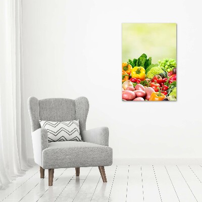 Verticaal schilderij op canvas Groenten en fruit