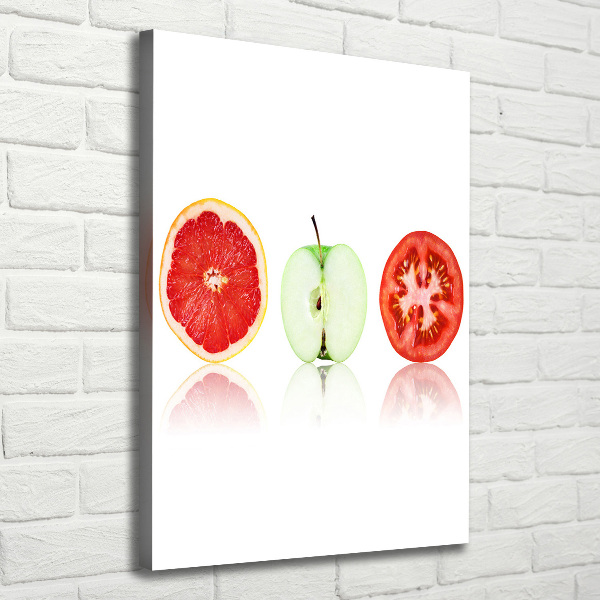 Verticaal schilderij op canvas Fruit en groenten