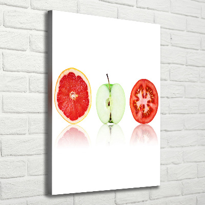 Verticaal schilderij op canvas Fruit en groenten