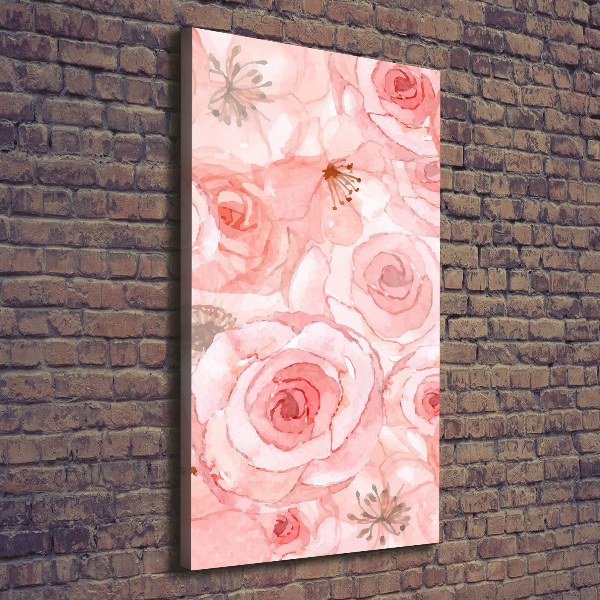 Verticaal canvasschilderij Bloemenpatroon