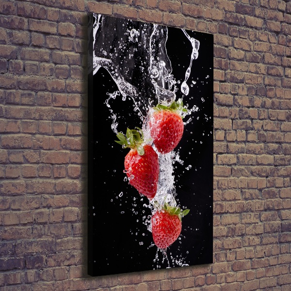 Verticale foto op canvas Aardbeien