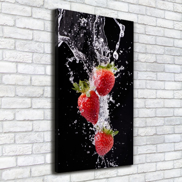 Verticale foto op canvas Aardbeien