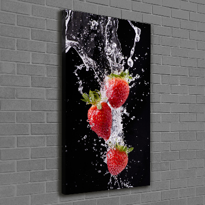 Verticale foto op canvas Aardbeien