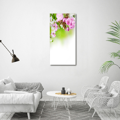 Verticaal schilderij op canvas Lentebloemen