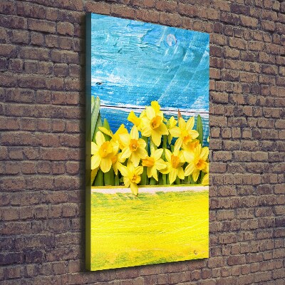Verticaal canvasschilderij Narcissen
