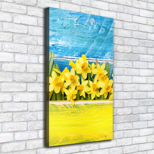 Verticaal canvasschilderij Narcissen