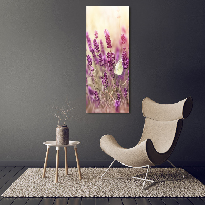 Verticaal canvasschilderij Lavendelbloemen