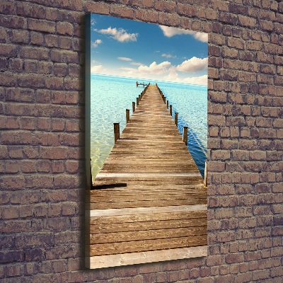 Verticale canvasfoto Houten steiger