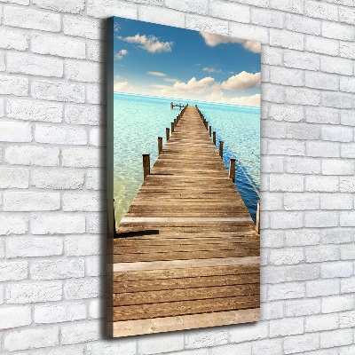 Verticale canvasfoto Houten steiger