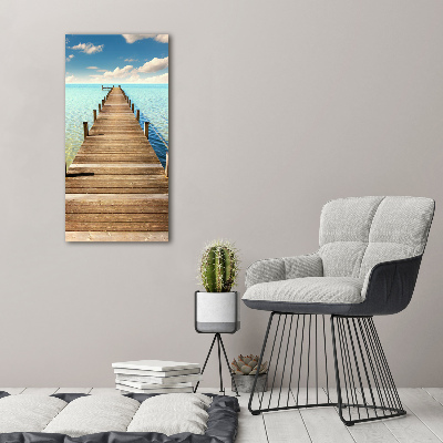 Verticale canvasfoto Houten steiger