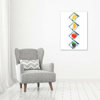 Verticaal schilderij op canvas Fruit en ijs