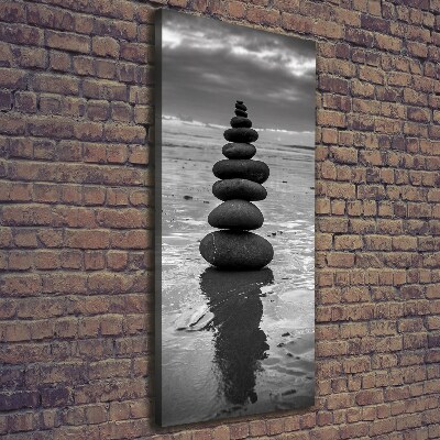 Verticale foto op canvas Stenen op het strand