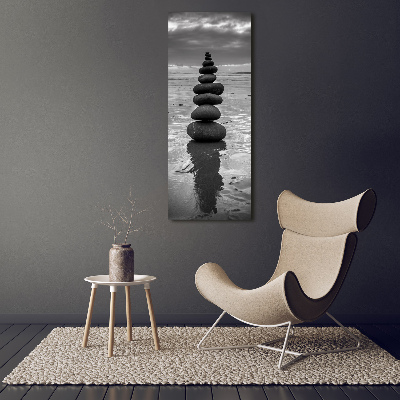 Verticale foto op canvas Stenen op het strand