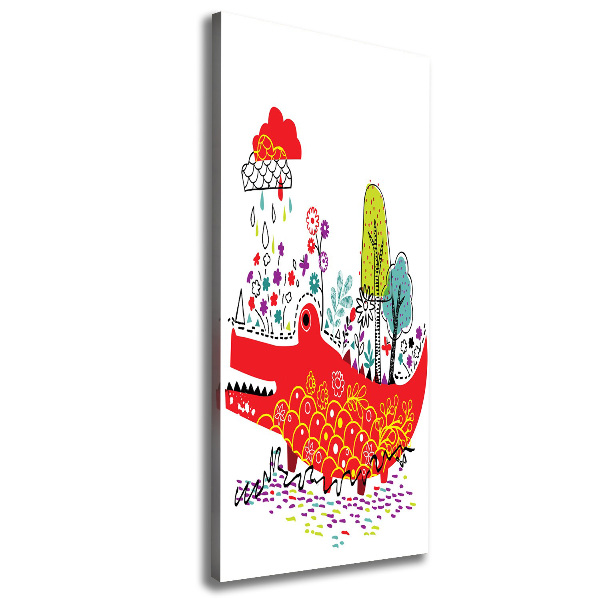 Verticaal schilderij op canvas Krokodil