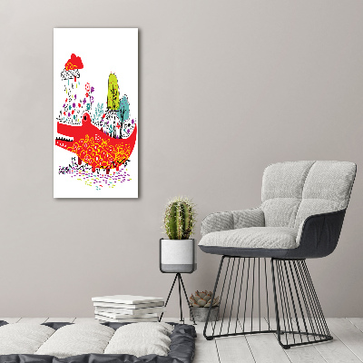 Verticaal schilderij op canvas Krokodil