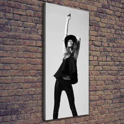 Verticale canvasfoto Vrouw in het zwart