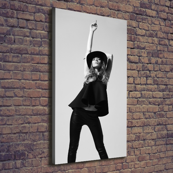 Verticale canvasfoto Vrouw in het zwart