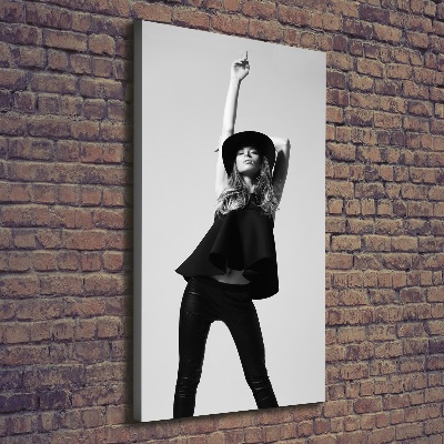 Verticale canvasfoto Vrouw in het zwart