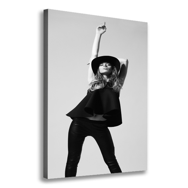 Verticale canvasfoto Vrouw in het zwart
