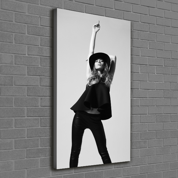 Verticale canvasfoto Vrouw in het zwart