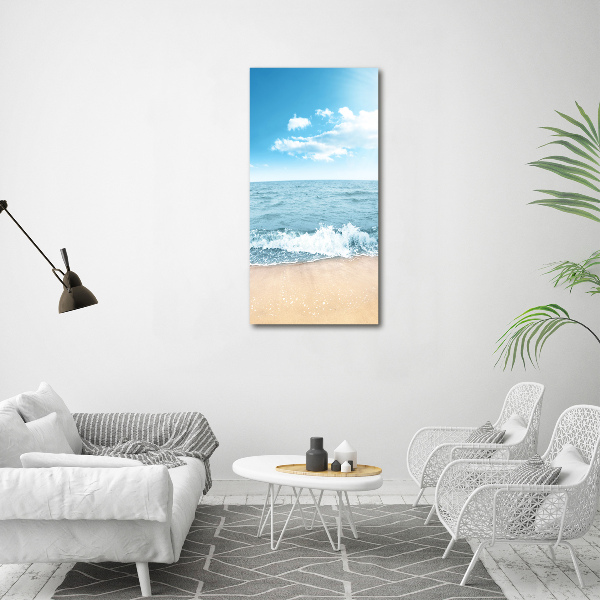 Verticale canvasfoto Strand en zee