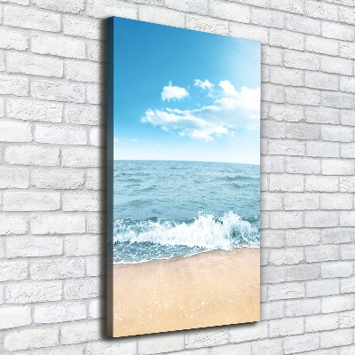 Verticale canvasfoto Strand en zee