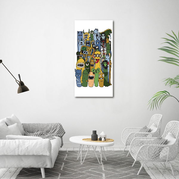 Verticale foto op canvas Gekke monsters