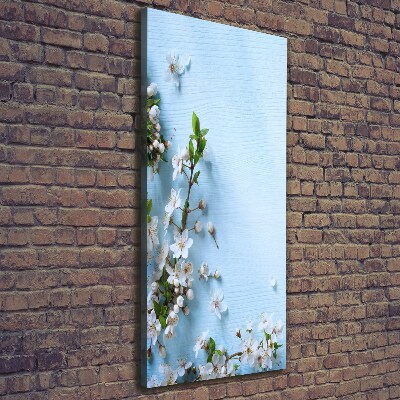 Verticaal canvasschilderij Kersenbloesems