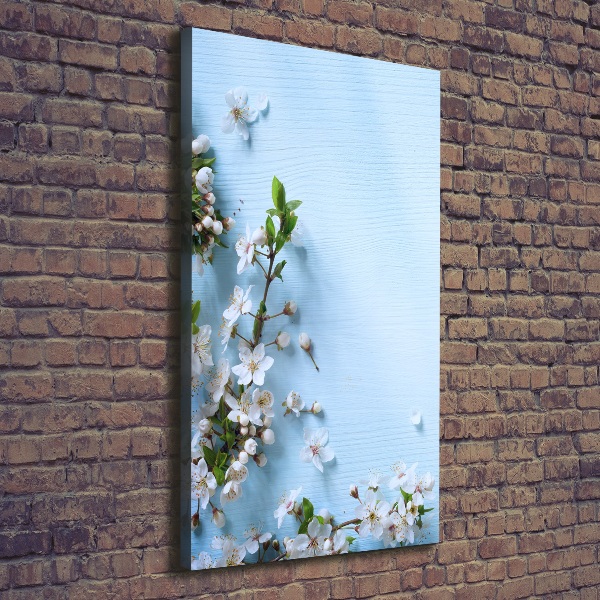 Verticaal canvasschilderij Kersenbloesems