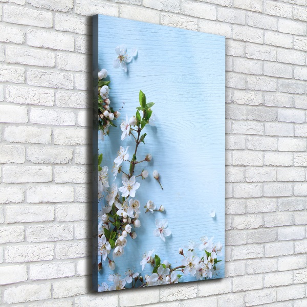 Verticaal canvasschilderij Kersenbloesems