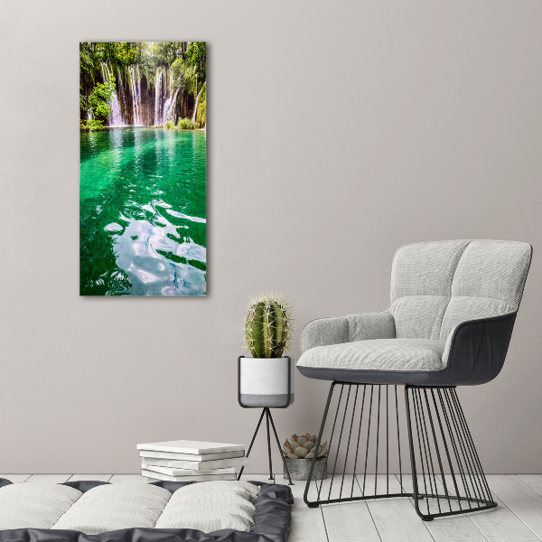 Verticaal schilderij op canvas Plitvice-meren