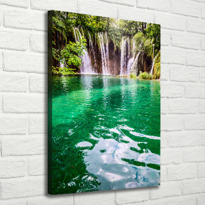 Verticaal schilderij op canvas Plitvice-meren