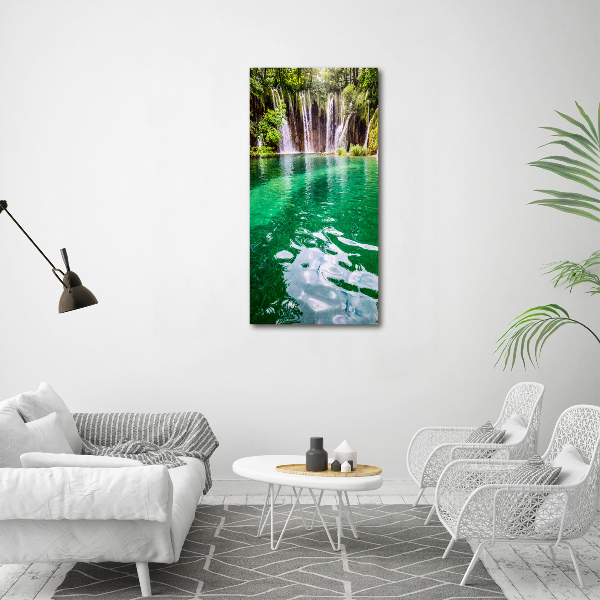 Verticaal schilderij op canvas Plitvice-meren