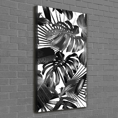 Verticaal schilderij op canvas Tropische bladeren