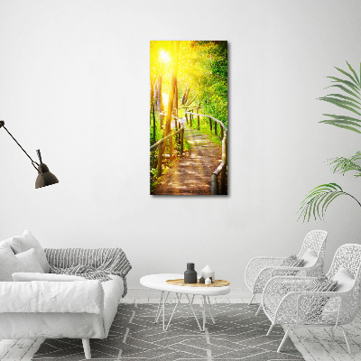 Verticaal canvasschilderij Pad in het bos