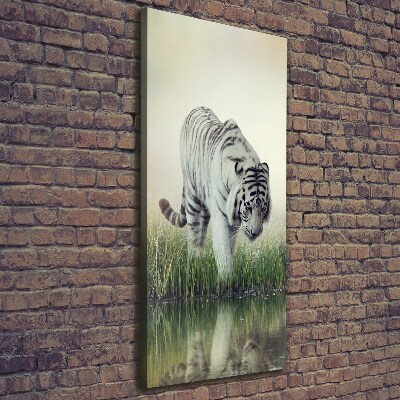 Verticaal schilderij op canvas Witte tijger