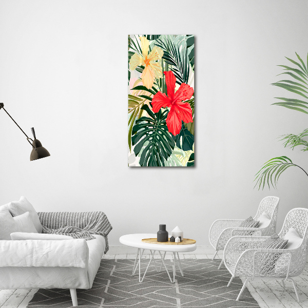 Verticale canvasfoto Hawaiiaanse bloemen