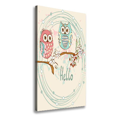 Verticaal schilderij op canvas Uilen