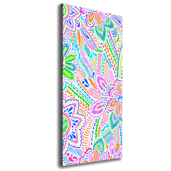 Verticaal schilderij op canvas Bloemenpatroon