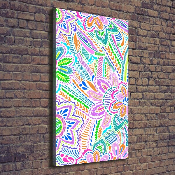 Verticaal schilderij op canvas Bloemenpatroon