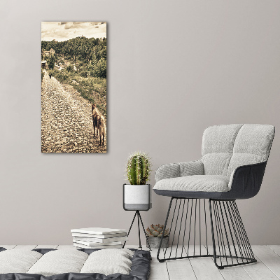 Verticale canvasfoto Twee honden van de heuvel