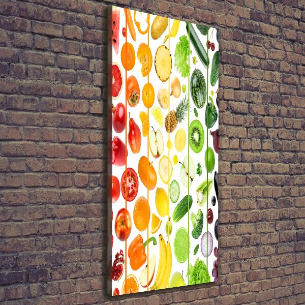 Verticaal schilderij op canvas Fruit en groenten