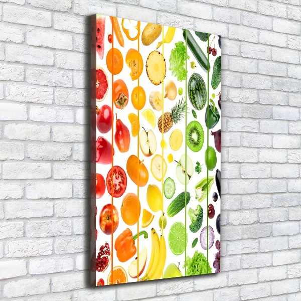 Verticaal schilderij op canvas Fruit en groenten