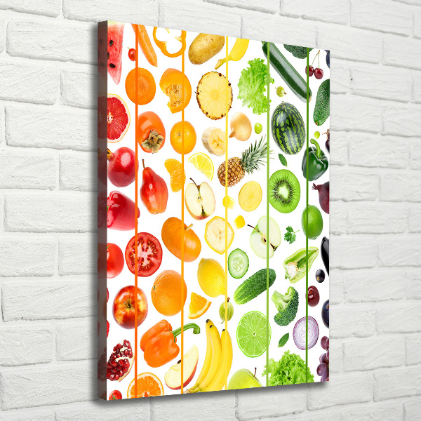 Verticaal schilderij op canvas Fruit en groenten