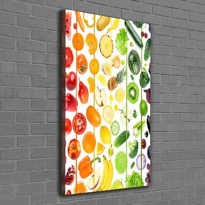Verticaal schilderij op canvas Fruit en groenten